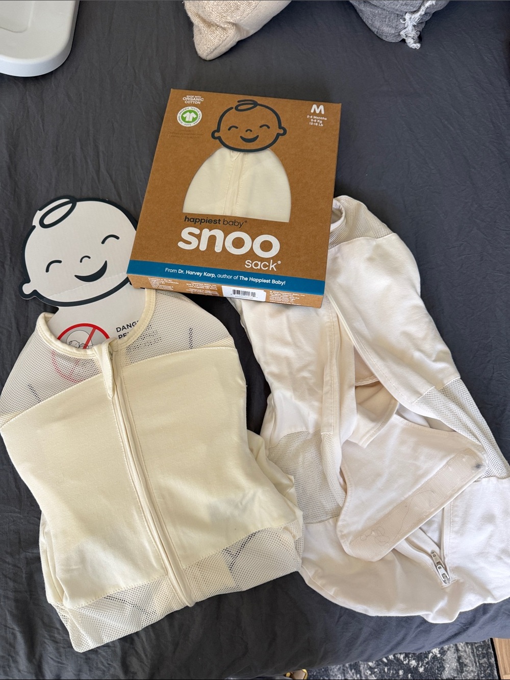 Happiest Baby Snoo Sack in Cream - Mesh Infant Sleep Swaddle